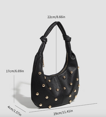 Midnight Stud Hobo Bag