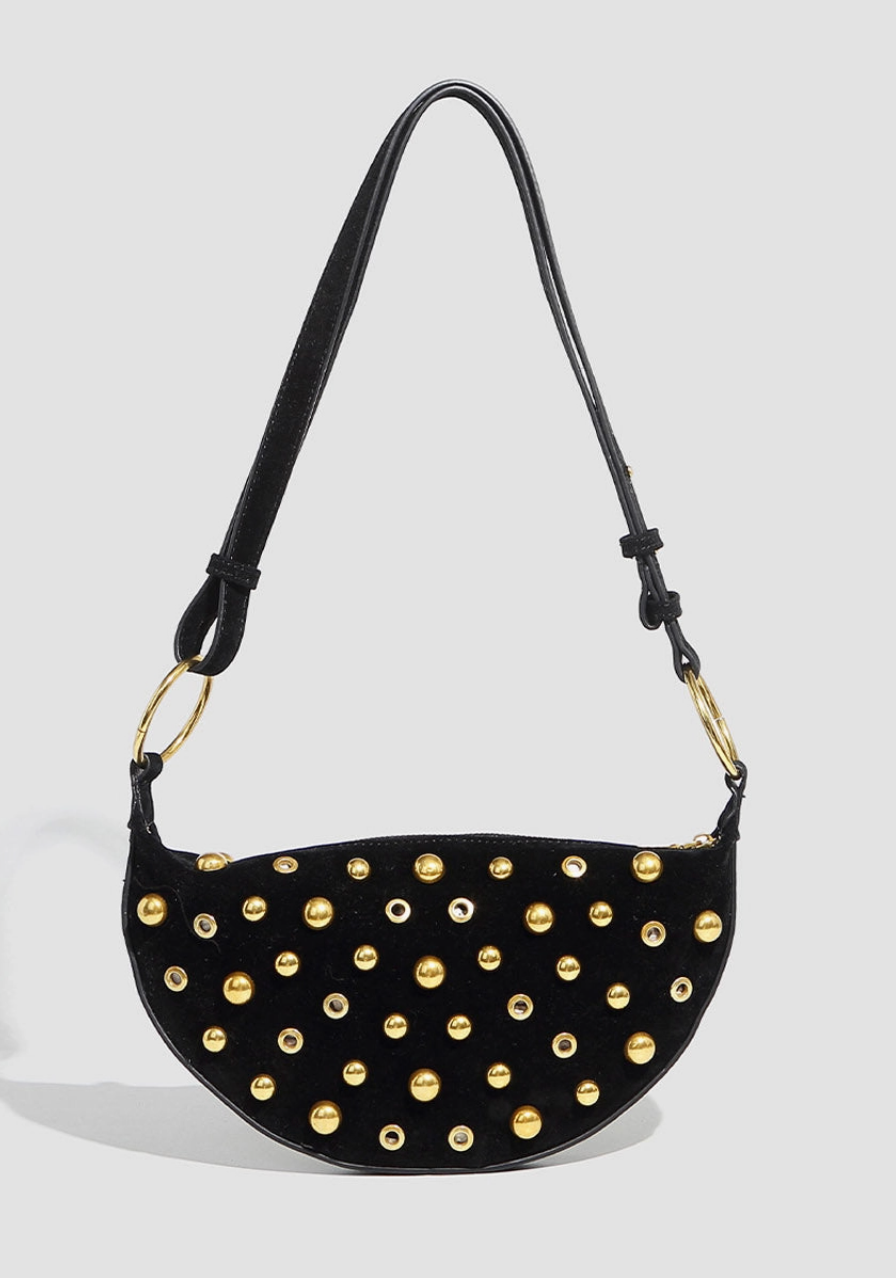 Studded Eclipse Shoulder Bag