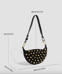 Studded Eclipse Shoulder Bag