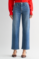 Mid Rise Slim Wide Leg (med denim)