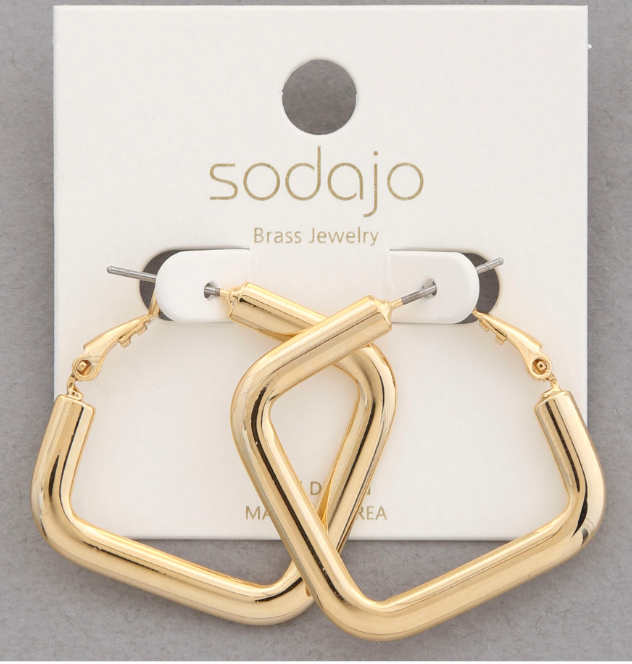 Bold Angle Hoop Earring