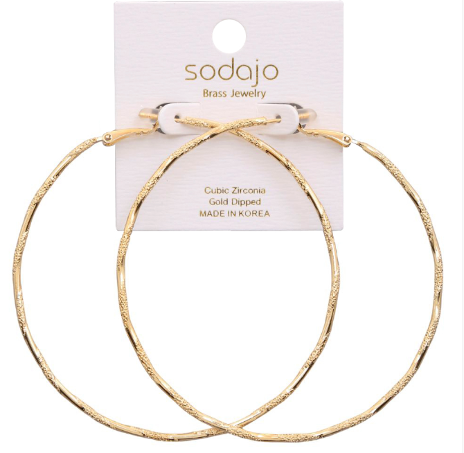 Textured Shine Hoop Earring