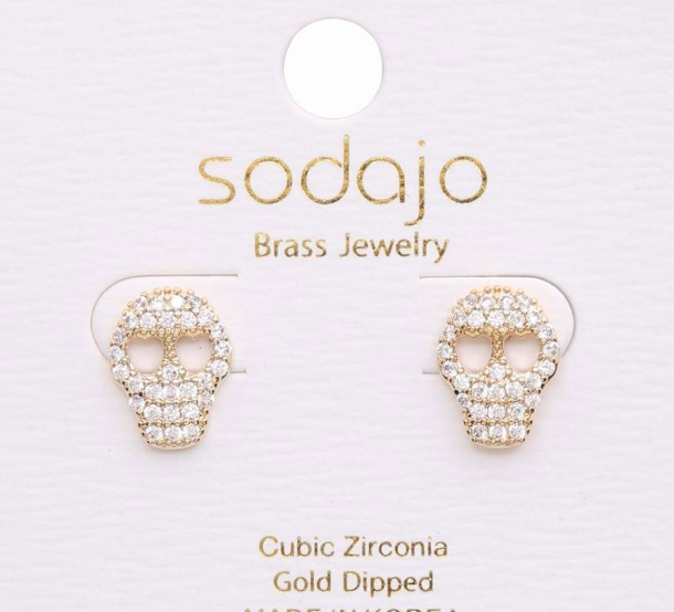 Spooky Spark Skull Stud