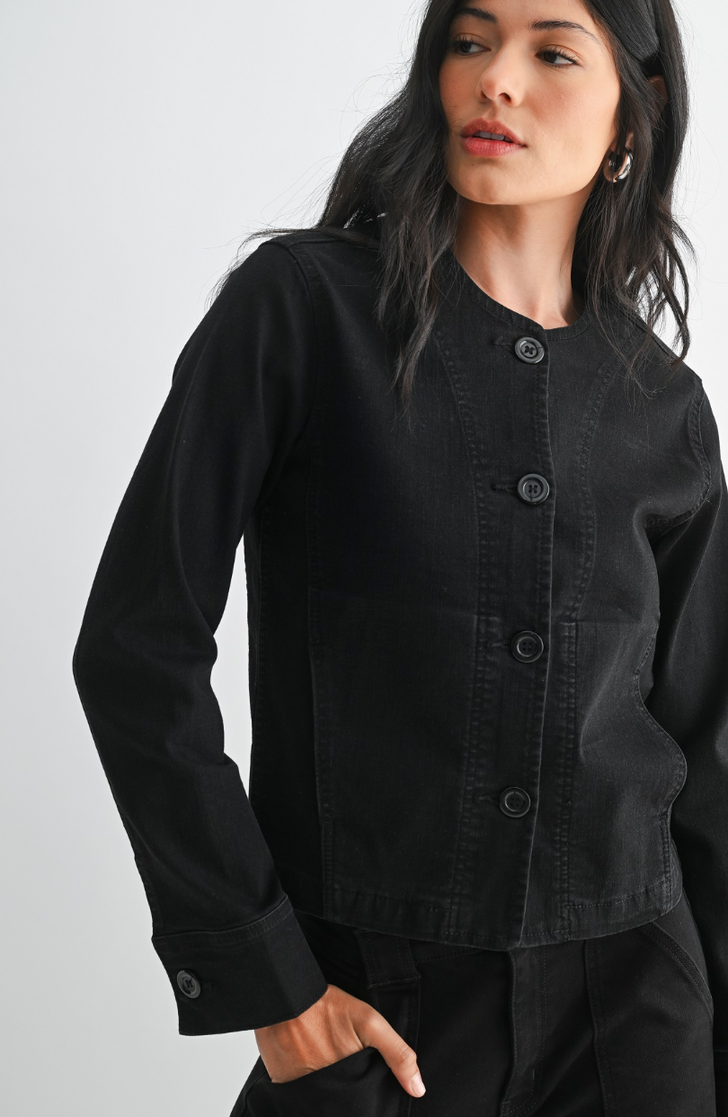 Barrel Denim Jacket (black)