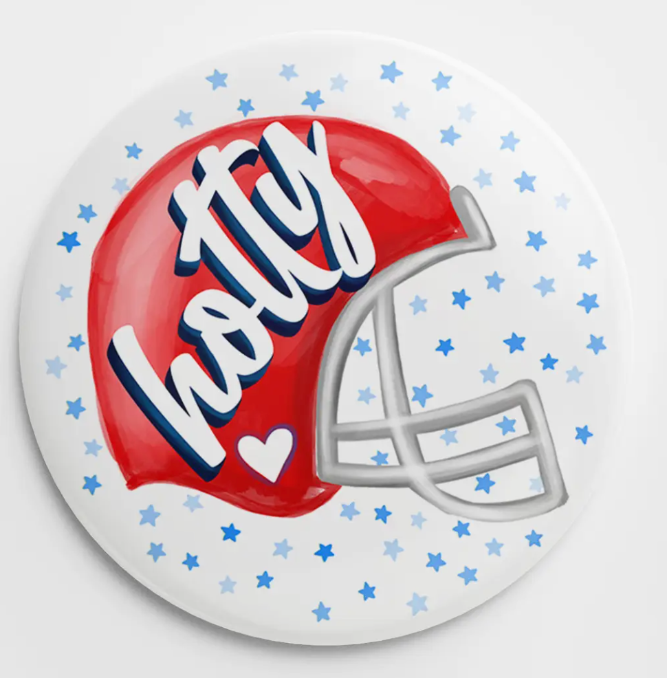Hotty Heart Helmet Button