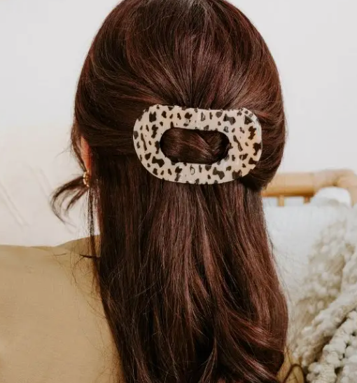 Teleties Flat Round Large Hair Clip (bl tortoise)