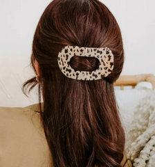 Teleties Flat Round Large Hair Clip (bl tortoise)