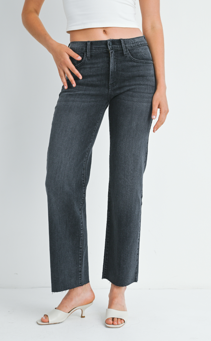 Slim Palazzo Scissor Cut Jean (wash black)