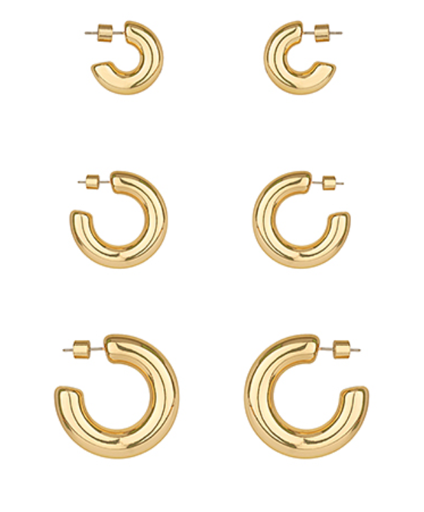 Golden Trio Hoop Set