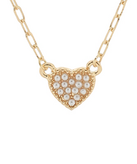 Sweetheart Pearl Charm Necklace