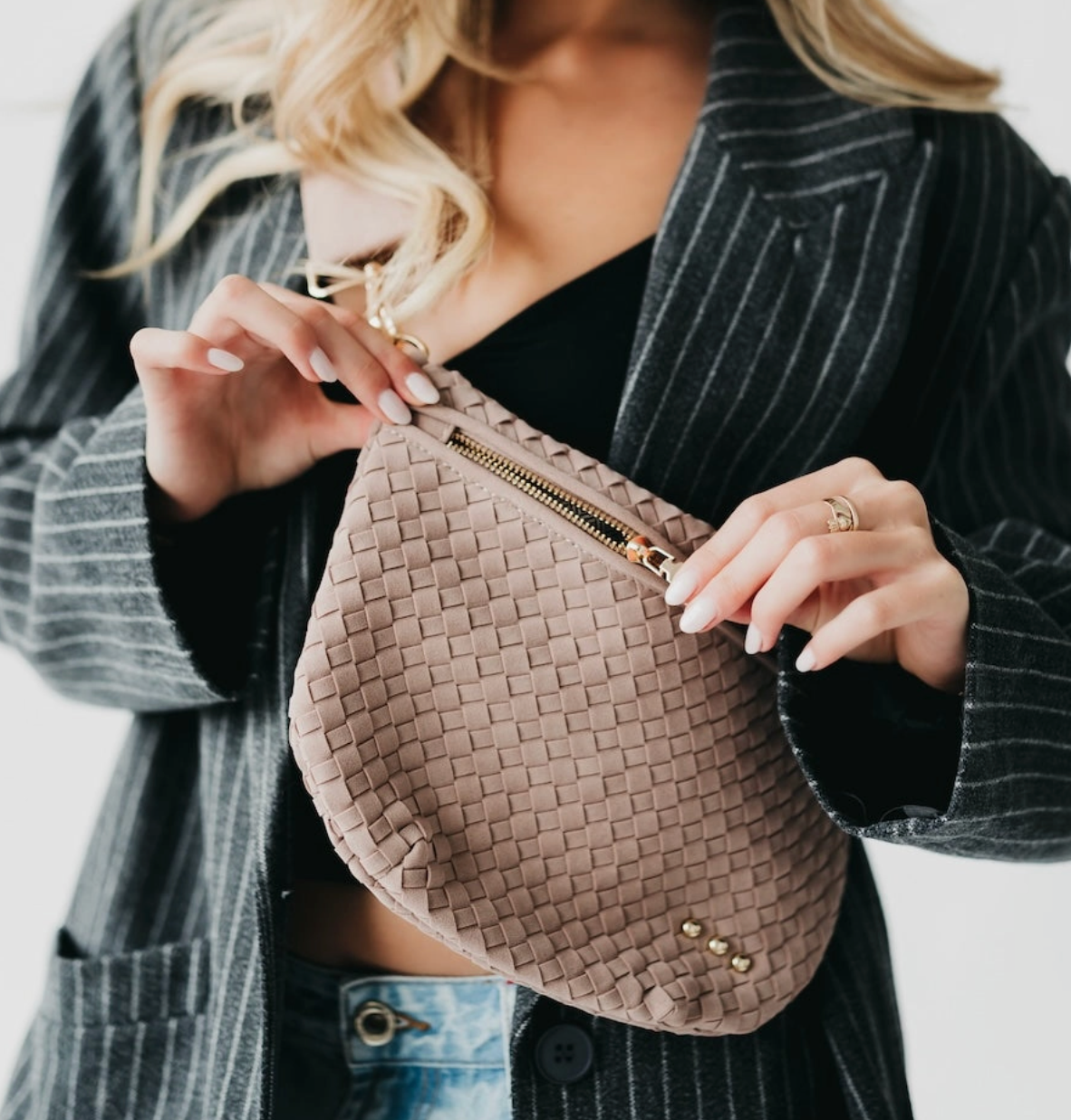 Suede Woven Bum Bag