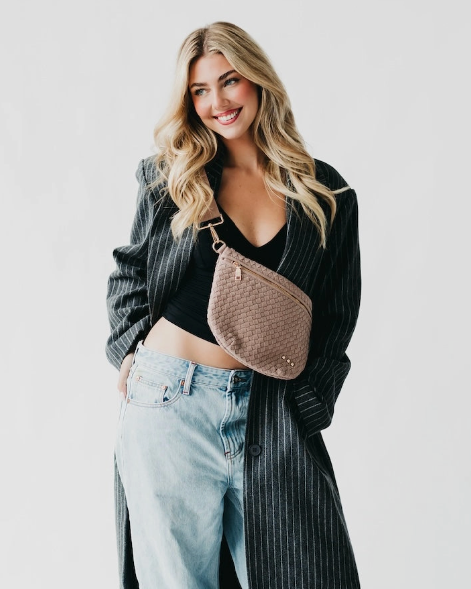 Suede Woven Bum Bag