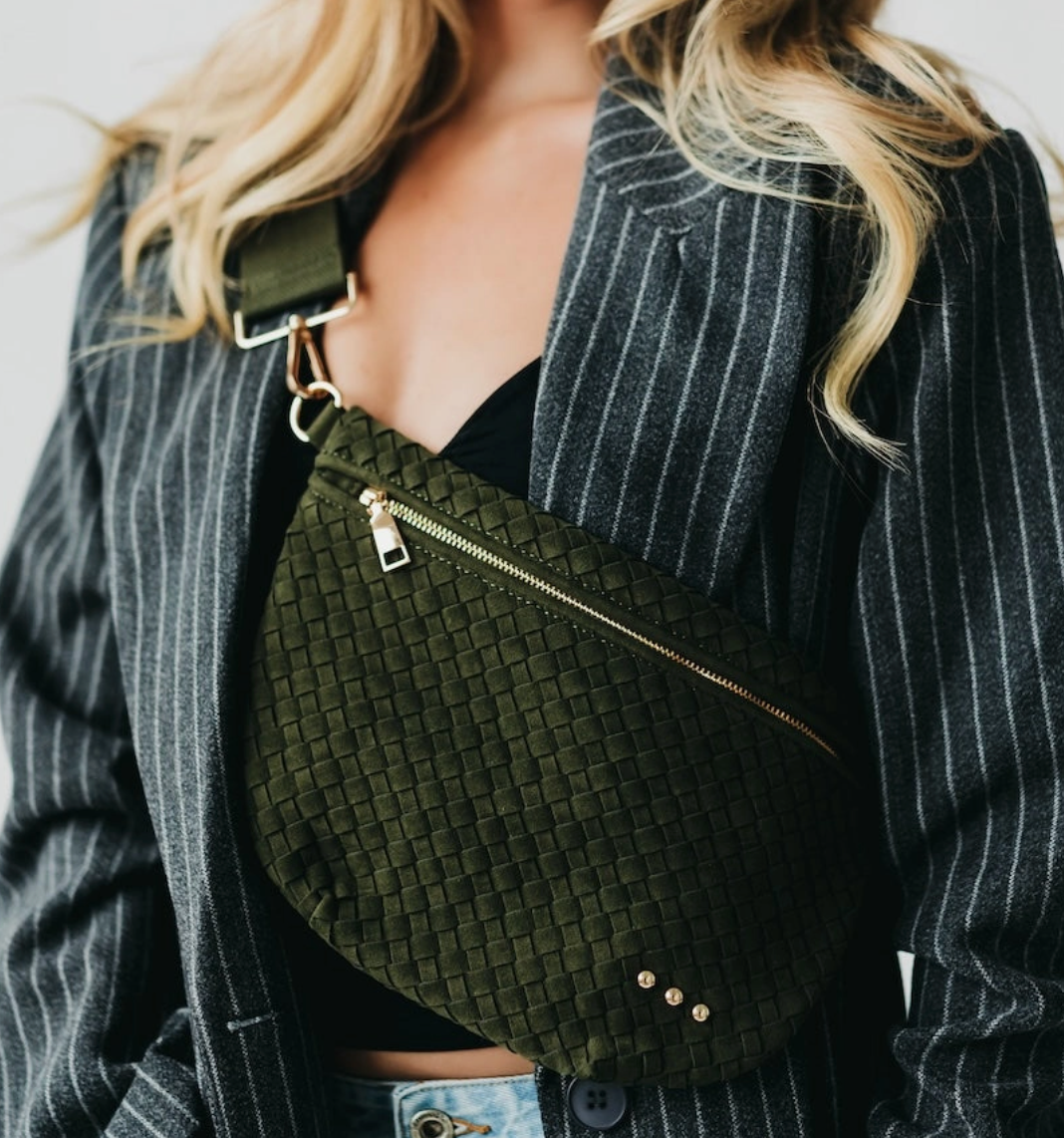 Suede Woven Bum Bag