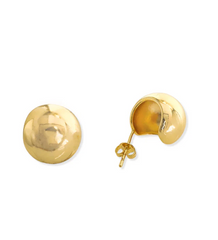 Carved Out Sphere Huggie Earring