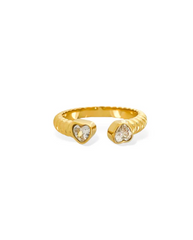 Double Heart Open Ring