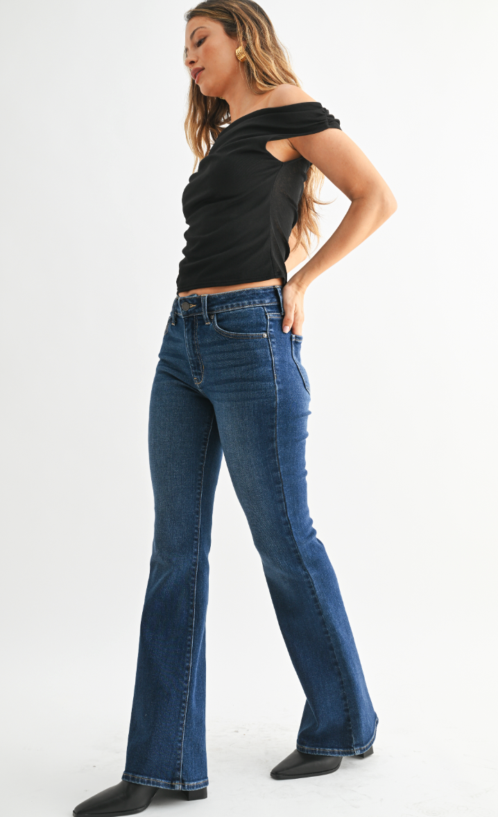 High Rise Flare (dk denim)