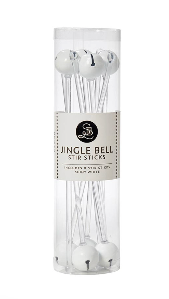 Jingle Bell Stir Sticks (shiny white)