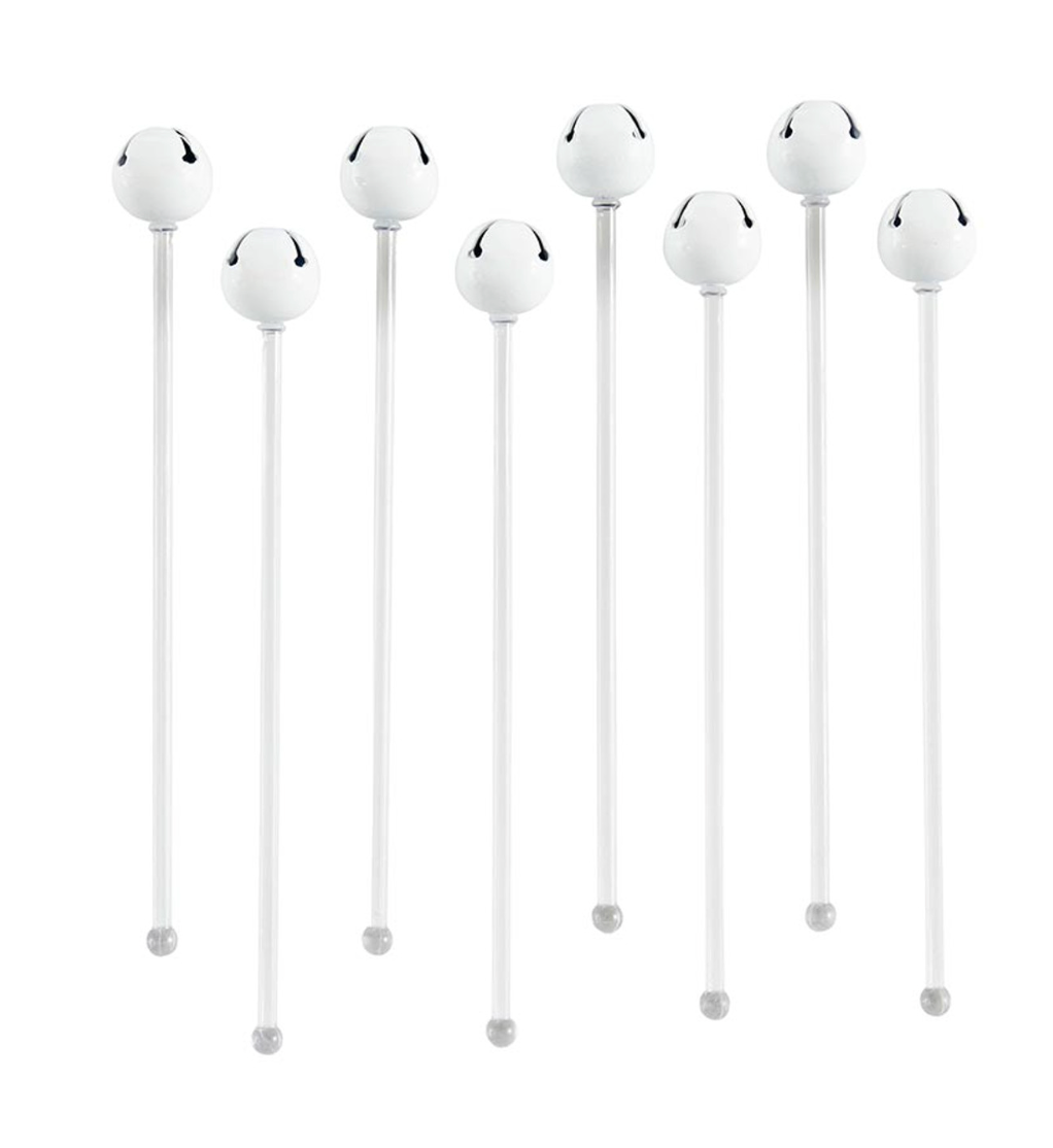 Jingle Bell Stir Sticks (shiny white)