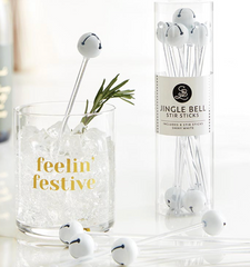 Jingle Bell Stir Sticks (shiny white)