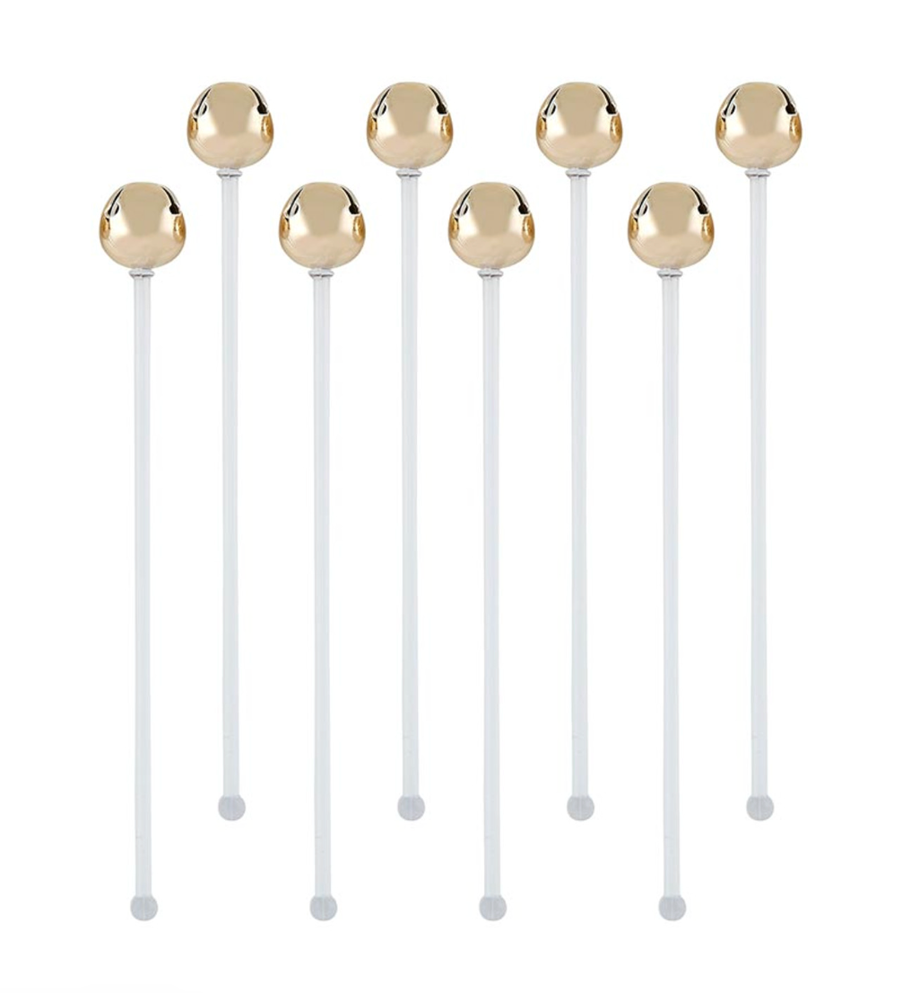 Jingle Bell Stir Sticks (gold)
