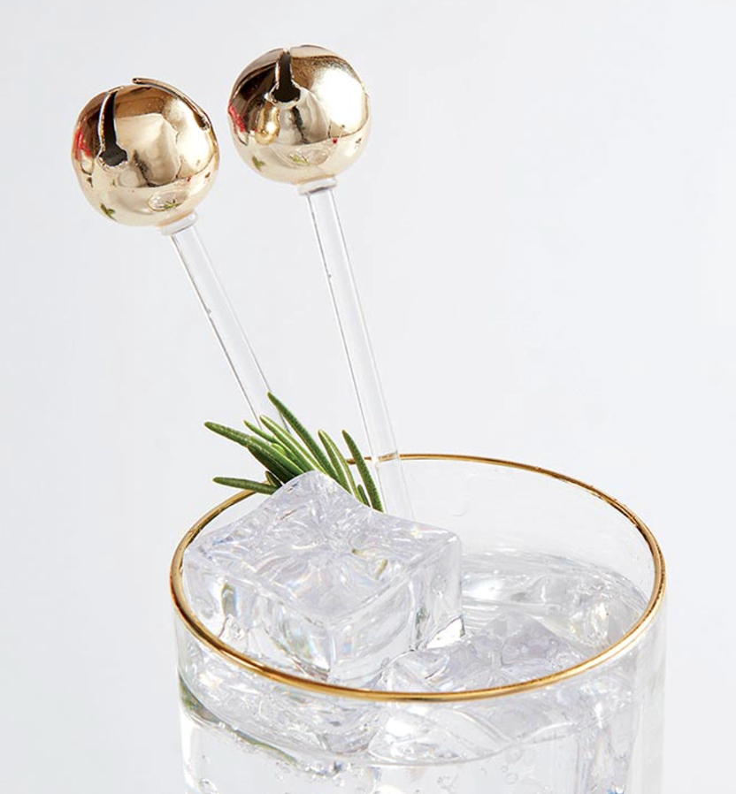 Jingle Bell Stir Sticks (gold)