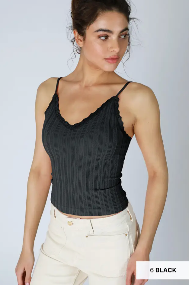 Lace Edge Rib Cami