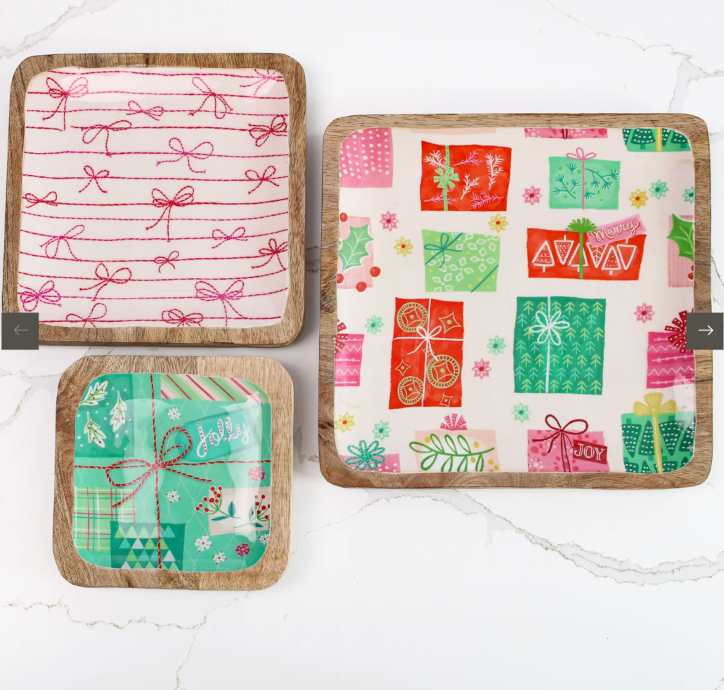 Holiday Enamel Mango Tray