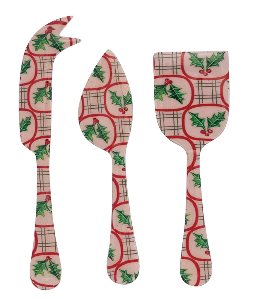 Holly Jolly Cheese Server Set