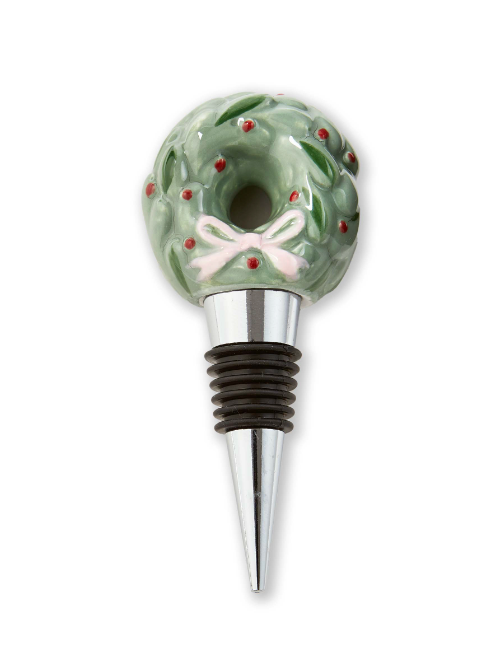 Very Merry Wreath Bottle Stopper