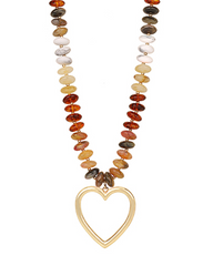 Open Heart Stone Necklace