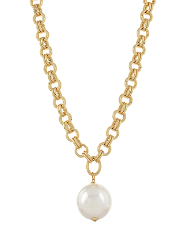 Modern Pearl Link Necklace