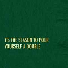 Pour A Double Holiday Cocktail Napkin