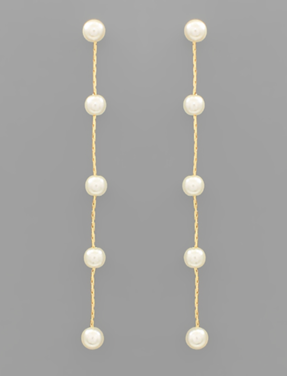 Luminous Pearl Line Earring