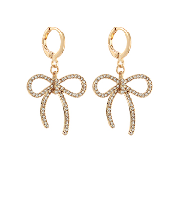 Sparkle Bow Huggie Drops