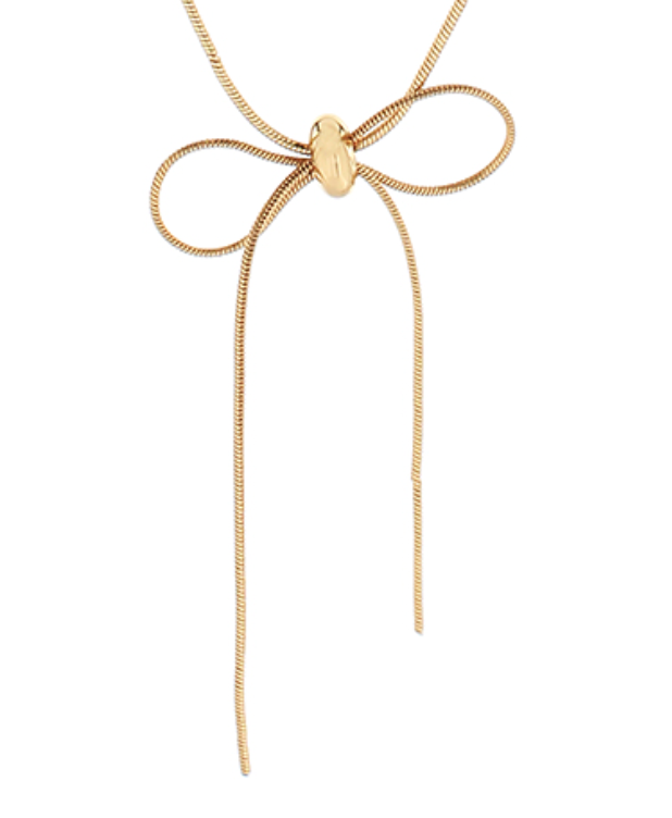 Graceful Bow Drop Necklace