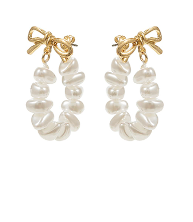 Bow & Pearl Hoop