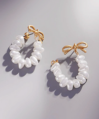 Bow & Pearl Hoop