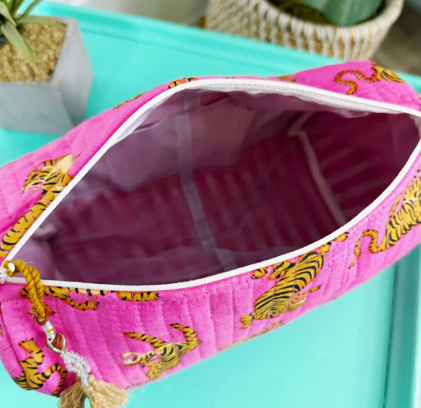 Pink Tiger Makeup Bag