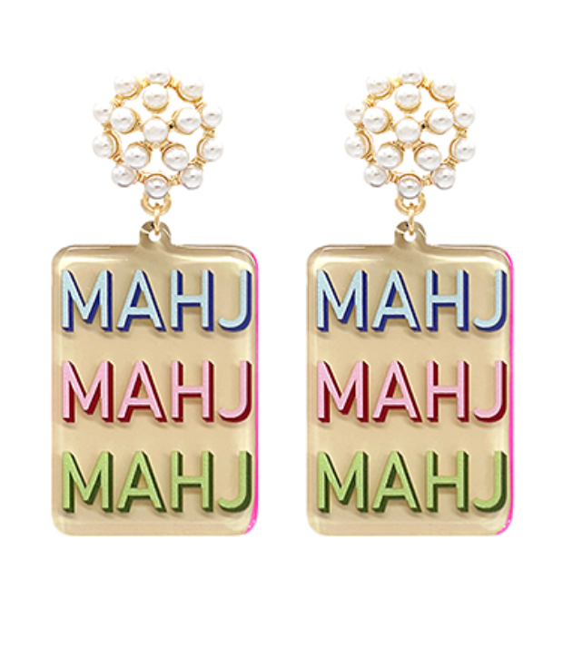 Triple Mahj Drop Earring