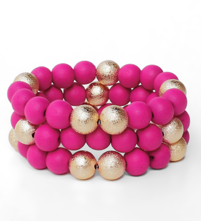 Fuchsia + Gold Stack