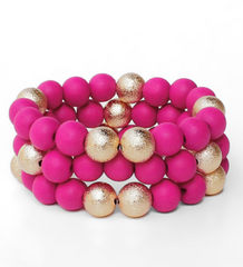 Fuchsia + Gold Stack