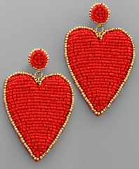 Big Love Bead Heart Earring
