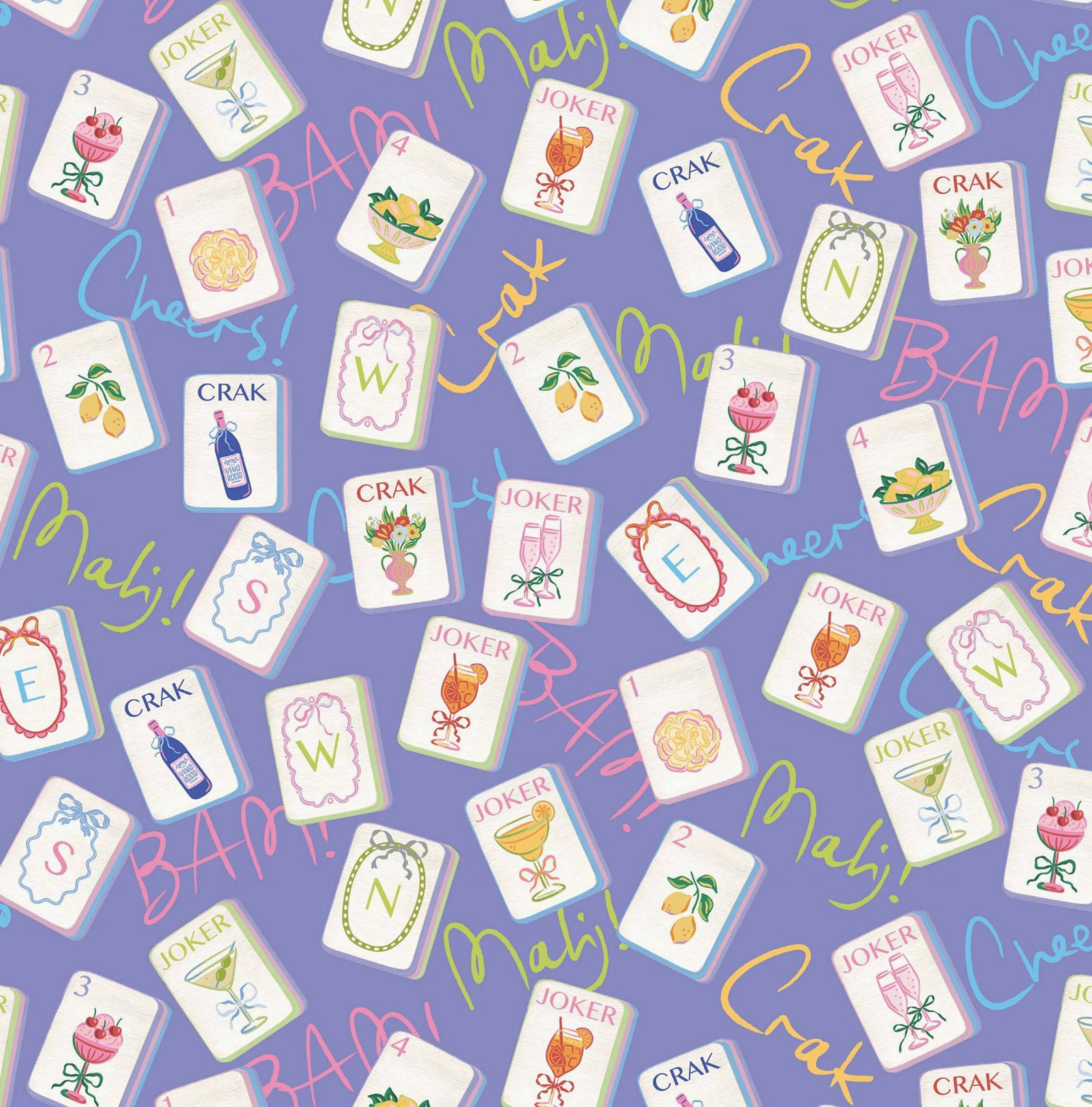 Beau Bottle Wrap (Purple Mahjong)