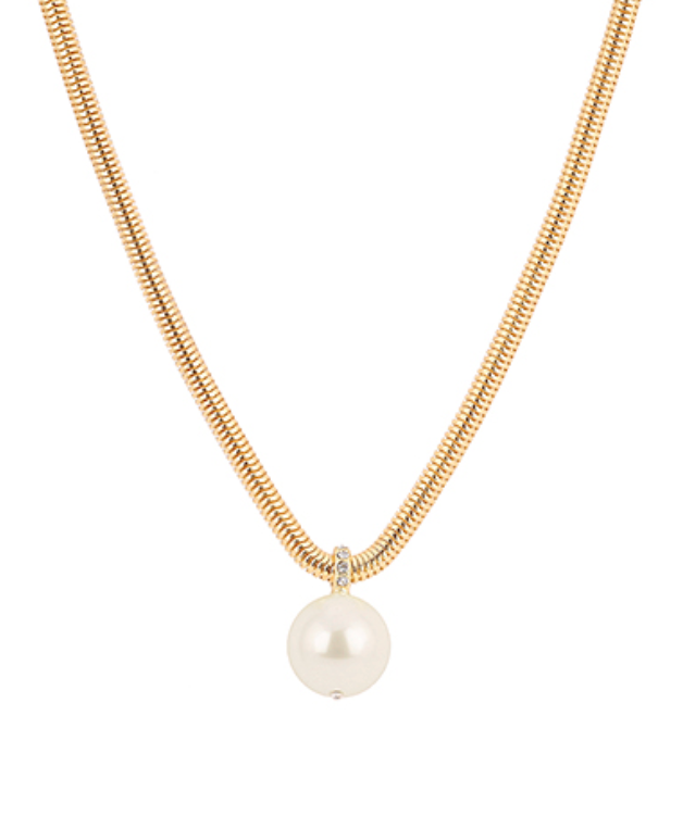 Pearl Polished Pendant Necklace