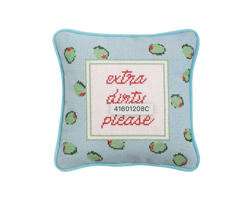 Bar Needlepoint Pillow