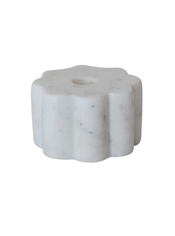 Scalloped Marble Taper Holder
