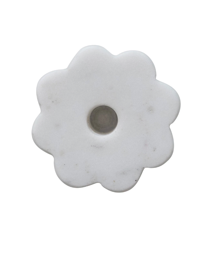 Scalloped Marble Taper Holder