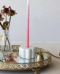 Scalloped Marble Taper Holder