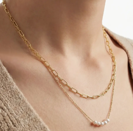 Double Take Pearl Layered Necklace