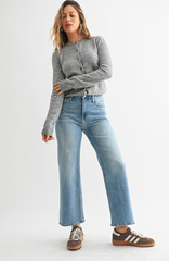 The Slim Wide Leg Jean (med denim)